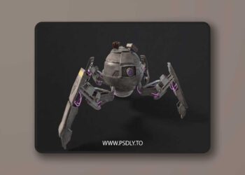 Quadrupedal Drone Low-poly 3D model