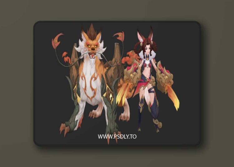 Shanhaijing fox demon Low-poly 3D model