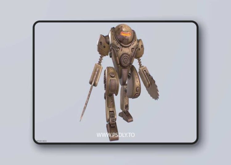 Steampunk mech Low-poly 3D Model