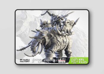 Txarli Factory – Ogres on Mammoth – 3D Print Model STL