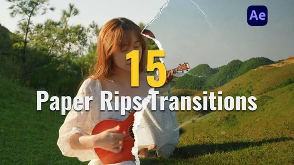 Videohive - 15 Paper Rips & Folds Transitions - 59155562