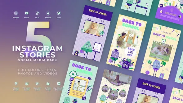 Videohive - Back To School Vertical Stories - 59289349