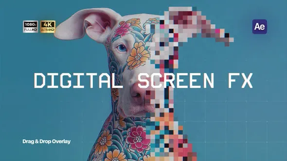 Videohive - Digital Screen FX – Monitor Pixel Overlay - 59144269
