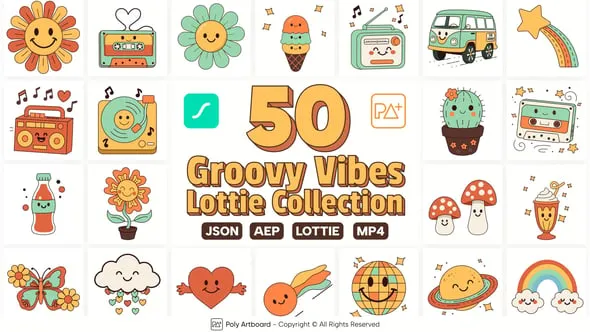 Videohive - Groovy Vibes Collection For After Effects - 59313452