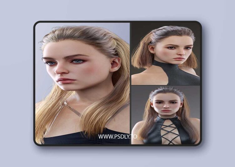 dForce Merja Hair and MB Merja HD for Genesis 9 Feminine