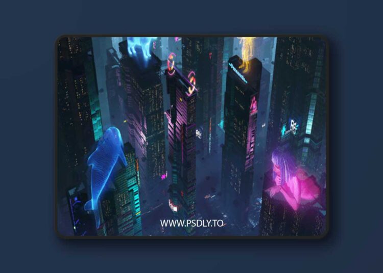 80 Sci-Fi Cyberpunk City Building Kitbash Pack