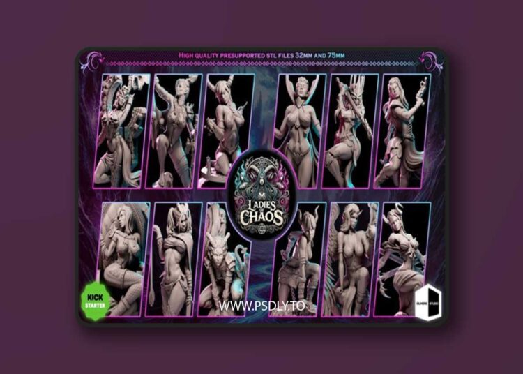 Black Bird Miniatures – Ladies of Chaos – Afterlife Pack – 3D Print Model