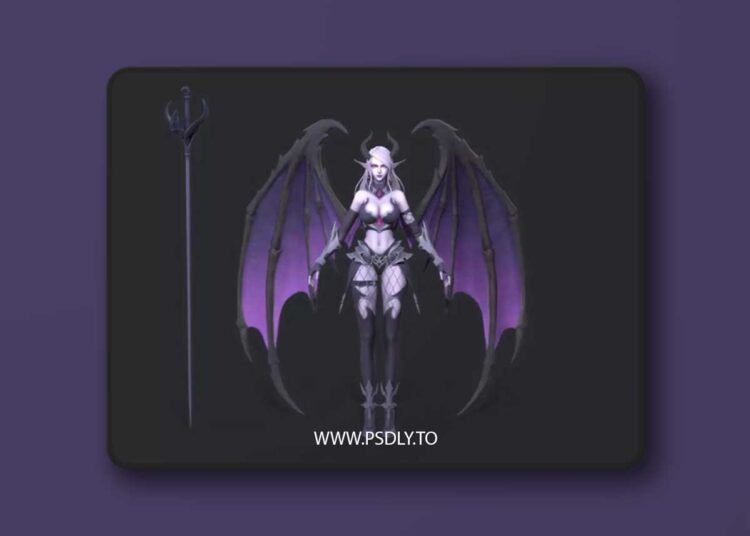Female demon Low-poly 3D Model