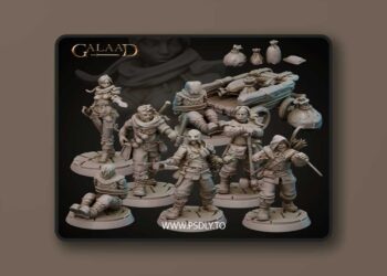 Galaad Miniatures – Bandits Crew and Prisoners – 3D Print Model