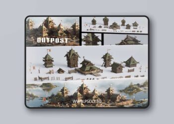 Outpost – Medieval Military Buildings 3D Kitbash Pack