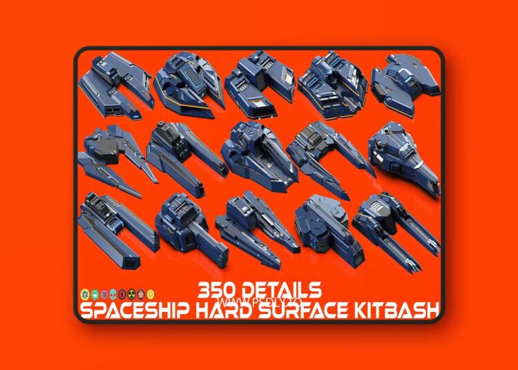 SPACESHIP Hard Surface – KITBASH 350 DETAILS