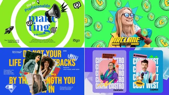 Videohive - Creative Typography Intro & Photo Montage – Unique Titles & Slideshow Templates - 59903006