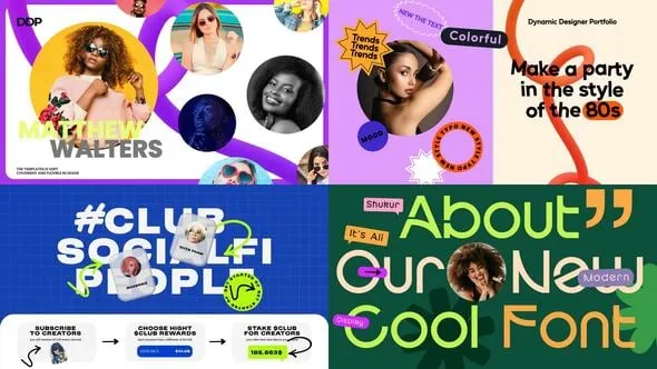 Videohive - Creative Typography & Picture Layout Templates – Stylish Design Bundle - 59795060