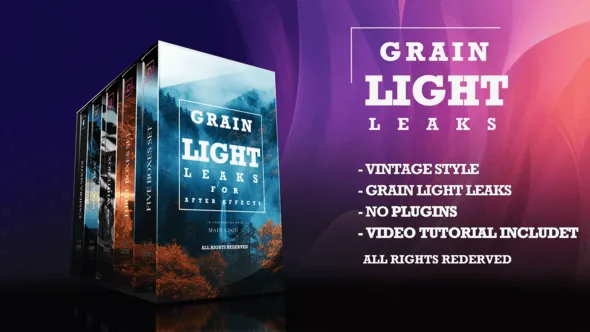 Videohive - Grain Film & Light Leaks Transition And Video Effect - 59809696