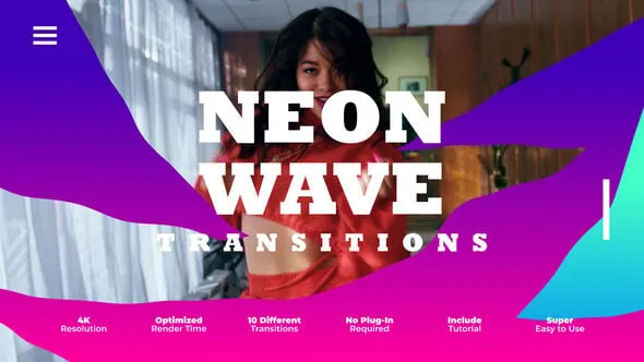 Videohive - Neon Wave Transitions - 59920156
