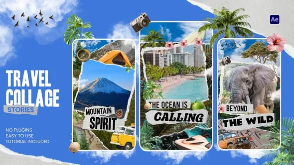 Videohive - Travel Collage Stories - 59843848