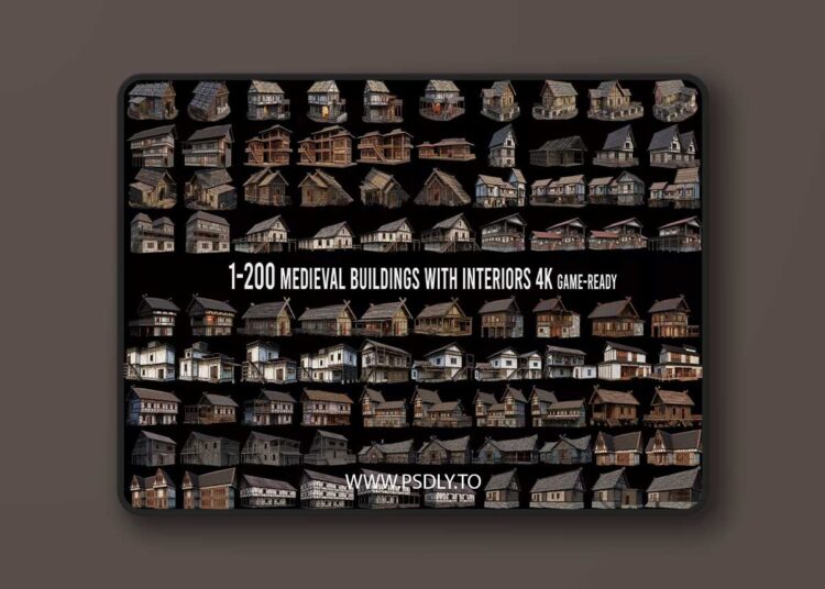 1 - 200 OLD MEDIEVAL HOUSES BUILDINGS PACK 4K GameReady 1 1 - 200 OLD MEDIEVAL HOUSES BUILDINGS PACK 4K GameReady