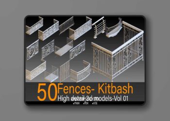 50 Fences- Vol 01- Kitbash- High detail 3d models 6 50 Fences- Vol 01- Kitbash- High detail 3d models