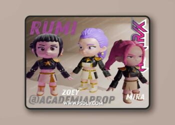 Academia-Prop – Huntrix Pack x3 – Rumi – Zoe – Rumi Multicolor – 3D Print Model STL 6 Academia-Prop – Huntrix Pack x3 – Rumi – Zoe – Rumi Multicolor – 3D Print Model STL