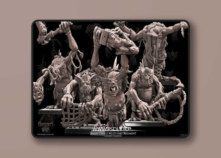 Avatars of War – Swamp Trolls Multi-Part Regiment – 3D Print Model