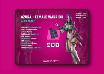 Azura – Female Knight Warrior – Game Ready 7 Azura – Female Knight Warrior – Game Ready