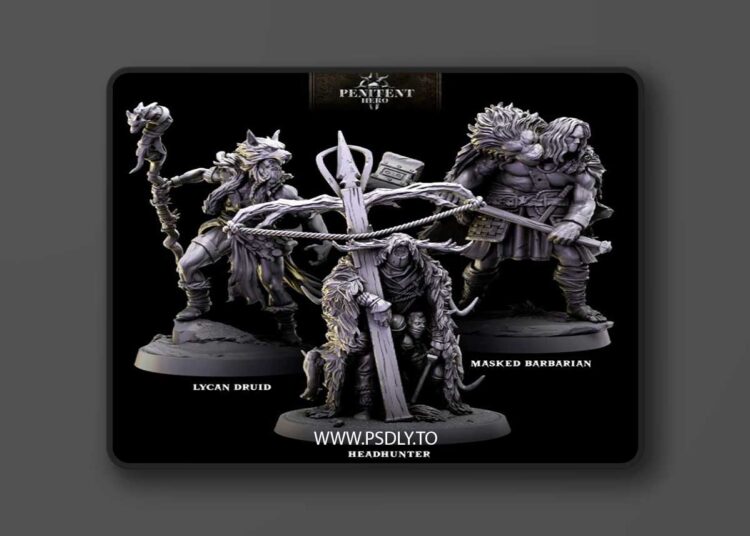 Bestiarum Miniatures – Penitent Hero – January 2024 – 3D Print Model