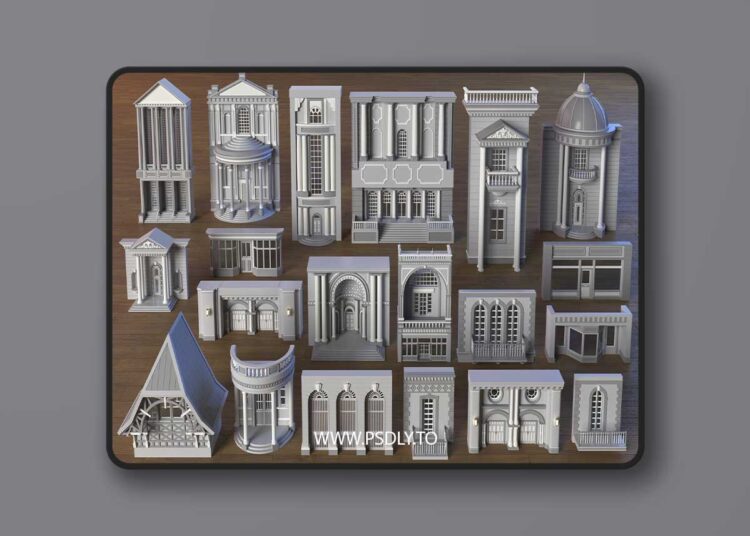 Building Facade Collection 4 34 Pieces