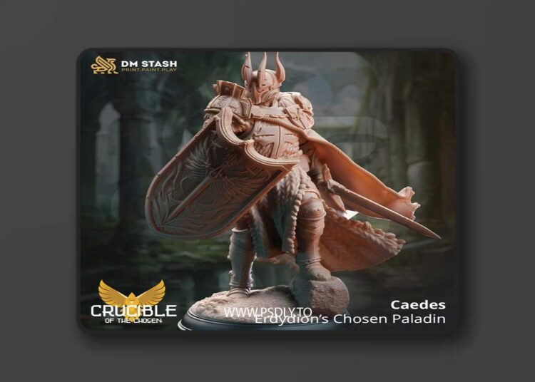 Caedes – Erdydion’s Chosen Paladin – 3D Print Model 1 Caedes – Erdydion’s Chosen Paladin – 3D Print Model