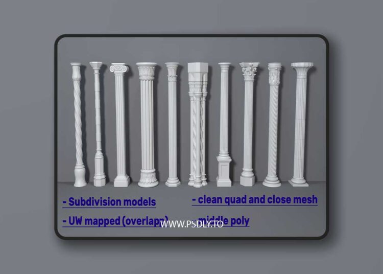 Columns Collection -1 - 10 pieces for Unreal Engine 1 Columns Collection -1 - 10 pieces