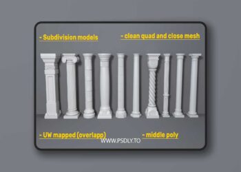 Columns Collection -2 - 10 pieces for Unreal Engine 7 Columns Collection -2 - 10 pieces