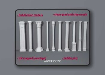 Columns Collection -3 - 10 pieces for Unreal Engine 7 Columns Collection -3 - 10 pieces