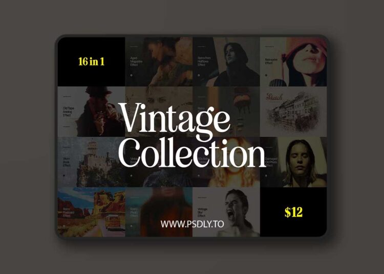 CreativeMarket - 16 in 1 Vintage Photo Effects Bundle 12727396