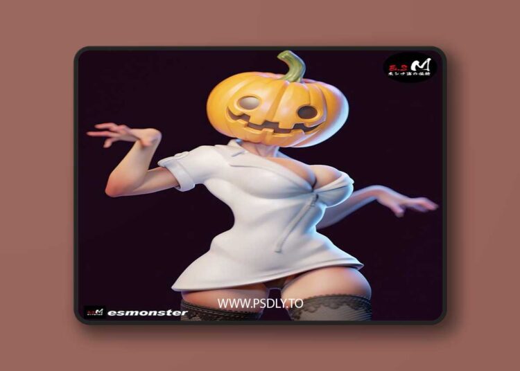 E.S Monster – Lady Pumpkin – 3D Print Model STL 1 E.S Monster – Lady Pumpkin – 3D Print Model STL