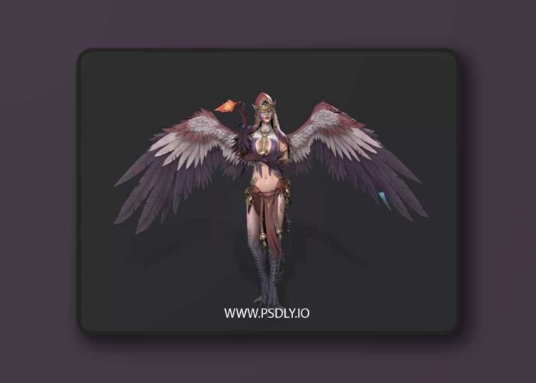 Eagle Woman Low-poly 3D Model 1 Eagle Woman Low-poly 3D Model