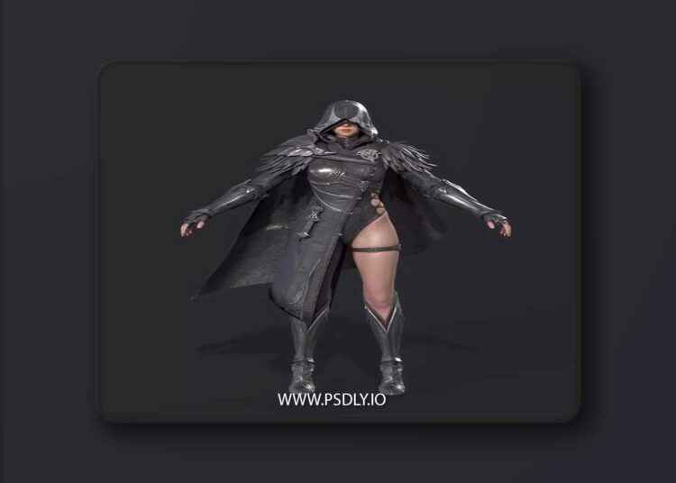 Female assassin Low-poly 3D Model