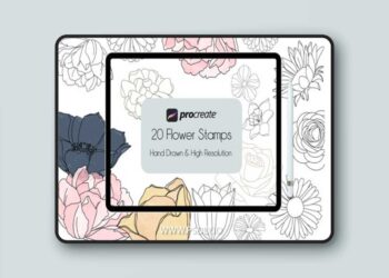 Flower Stamps - 20 Procreate Brushes 5 Flower Stamps - 20 Procreate Brushes
