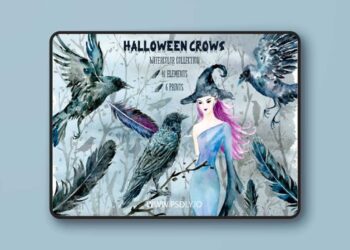 Halloween Crows & Witch PNG 1923558 6 Halloween Crows & Witch PNG 1923558