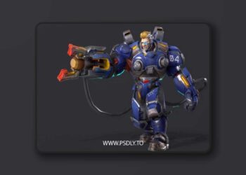 Heavily armored soldier Low-poly 3D Model