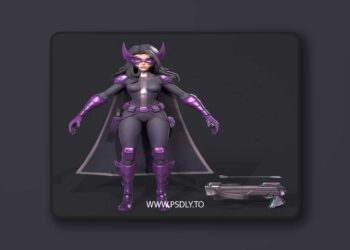 Huntress Low-poly 3D Model
