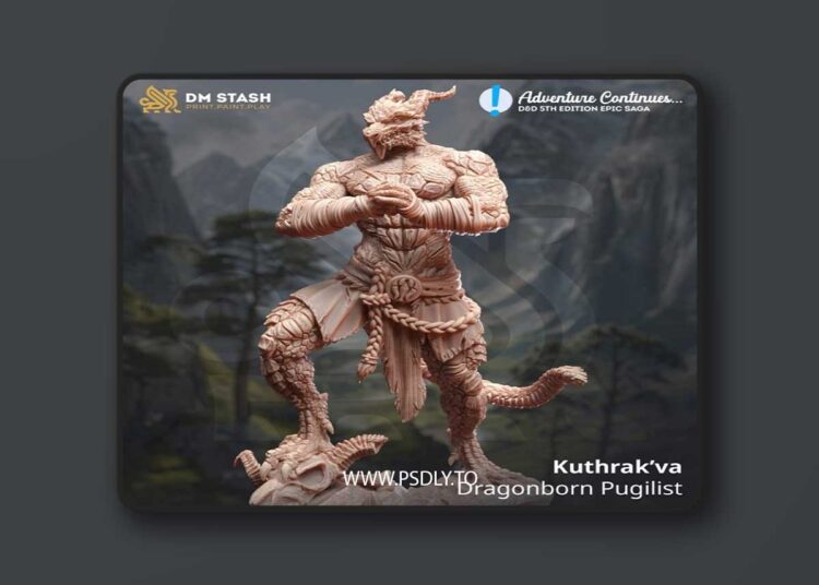 Kuthrak’Va – Dragonborn Pugilist – 3D Print Model 1 Kuthrak’Va – Dragonborn Pugilist – 3D Print Model