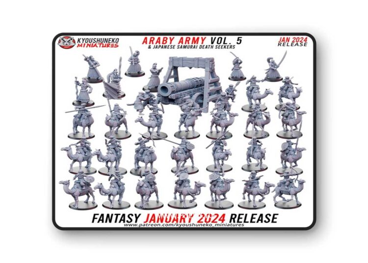 Kyoushuneko Miniatures – January 2024 – Araby Army Vol.5 – 3D Print Model 1 Kyoushuneko Miniatures – January 2024 – Araby Army Vol.5 – 3D Print Model