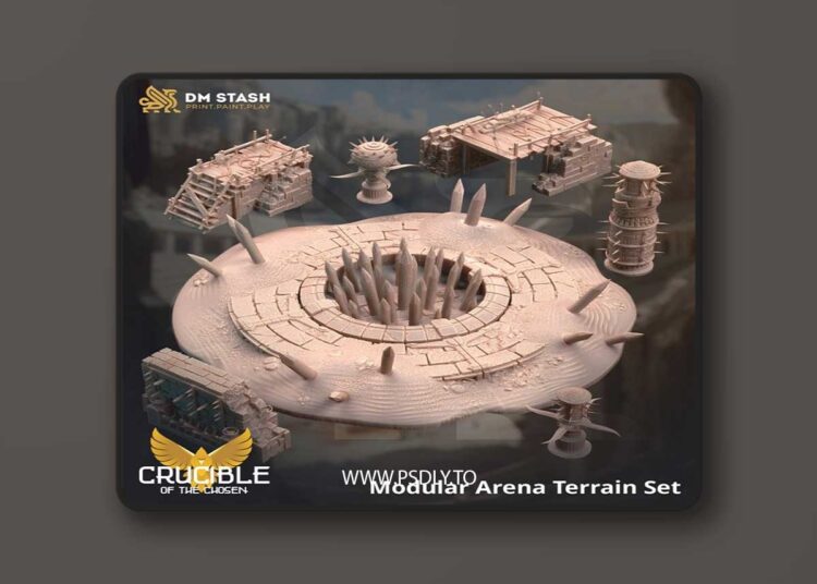Modular Arena Terrain Set – 3D Print Model 1 Modular Arena Terrain Set – 3D Print Model