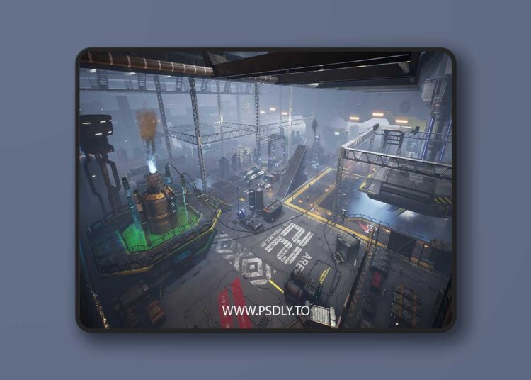 Modular Sci-fi Hangar Area Environment (4.26 – 4.27 and 5.0 – 5.6)