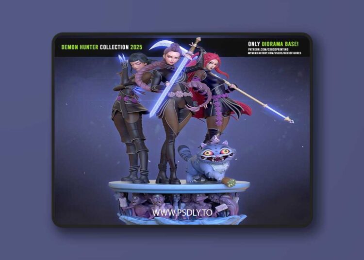 OXO3D Figures – Kpop Demon Hunter Rumi Mira and Zoey Diorama – 3D Print Model STL 1 OXO3D Figures – Kpop Demon Hunter Rumi Mira and Zoey Diorama – 3D Print Model STL