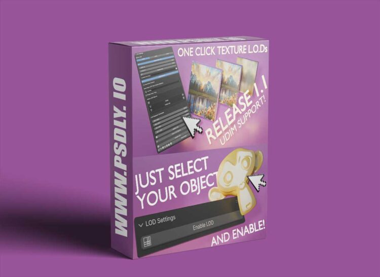 One Click Texture L.O.D - Udim Support V1.1 for Blender 1 One Click Texture L.O.D - Udim Support V1.1 for Blender