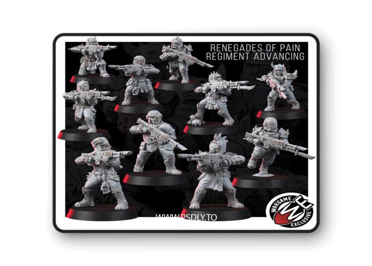 Renegade of Pain – Regiment Advancing – 3D Print Model