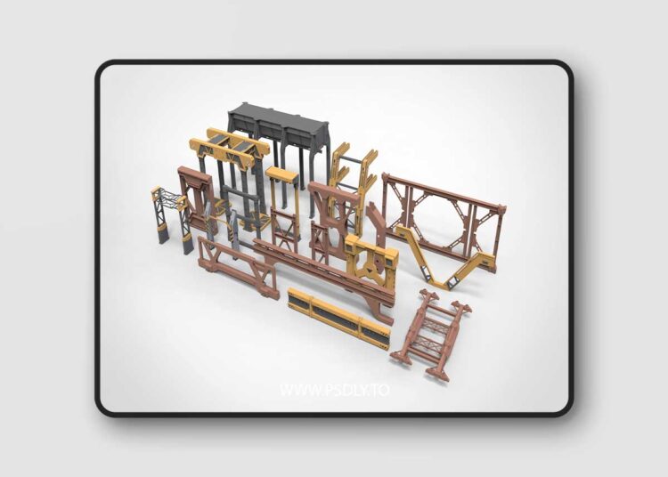 Sci-Fi Architecture Kitbash 36 - 3D Models