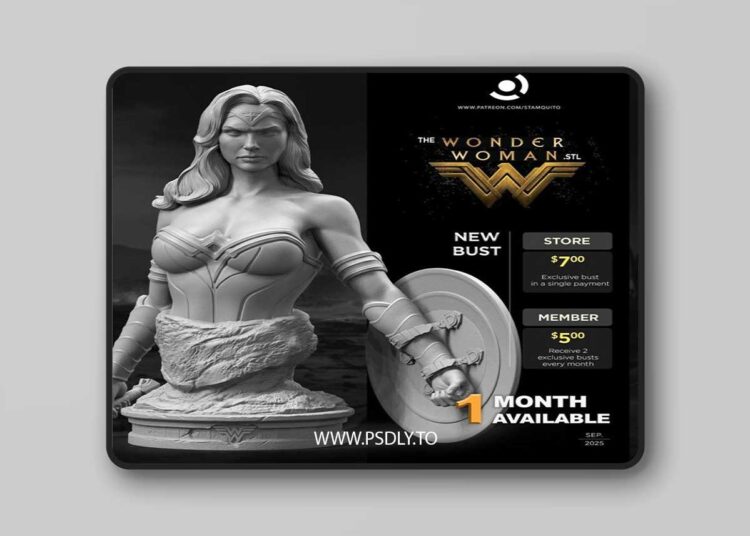 Stalyn Quito – Wonder Woman Bust – 3D Print Model STL 1 Stalyn Quito – Wonder Woman Bust – 3D Print Model STL
