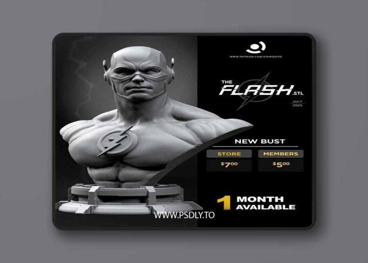 Stayln Quitto – Flash Bust – 3D Print Model STL 1 Stayln Quitto – Flash Bust – 3D Print Model STL