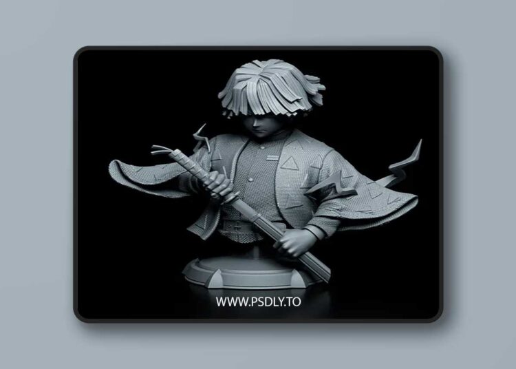 Tanuki Figures – Zenitsu Bust – 3D Print Model STL
